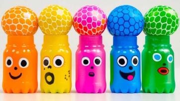 Button Glass Surprise: Learning Colors with Toy Treasures!