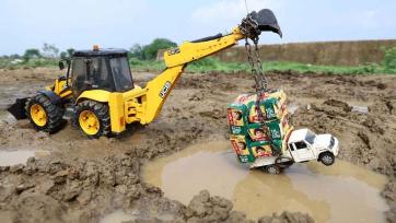 Toy Excavator to the Rescue! Muddy Adventure with Toy Car Educational Fun for Kids!